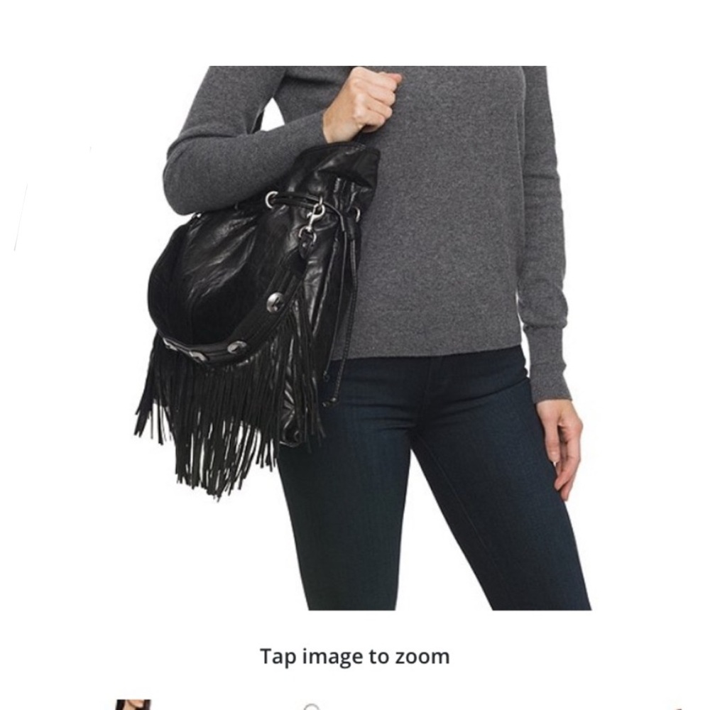 FRYE Black Fringe Leather Hobo Bag - Picture 13 of 16